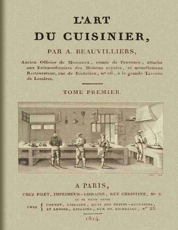 L'Art du Cuisinier, Volume 1 d’A. B. Beauvilliers, couverture du livre