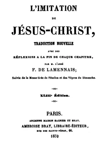 L'imitation de Jésus-Christ / Traduction nouvelle avec des réflexions à la fin de chaque chapitre d’à Kempis Thomas, couverture du livre