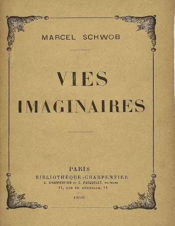 Vies imaginaires de Marcel Schwob, couverture du livre
