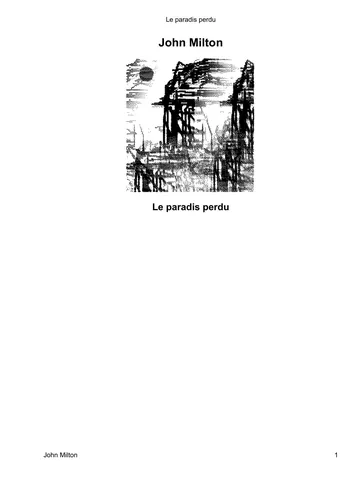 Le paradis perdu de John ; traduction de Chateaubriand Milton, couverture du livre
