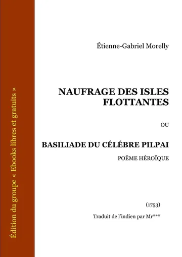 Naufrages Des Isles Flottantes d’Étienne-Gabriel Morelly, couverture du livre
