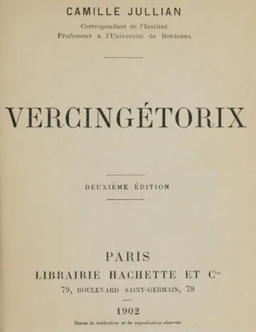 Vercingétorix de Camille Jullian, couverture du livre