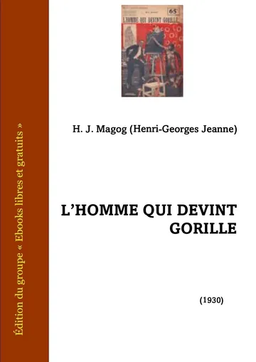 L'Homme qui devint gorille d’H. J. Magog, couverture du livre