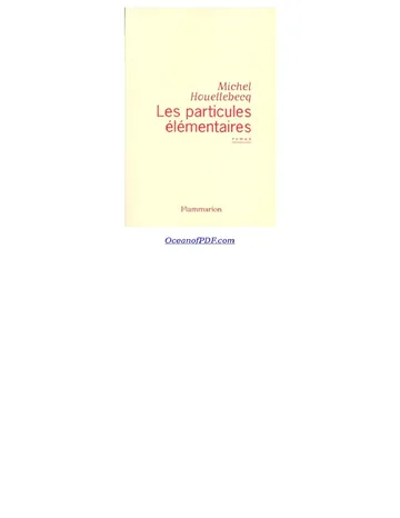 Les Particules Elementaires de Michel Houellebecq, couverture du livre