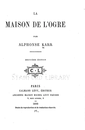 La Maison de l'Ogre d’Alphonse Karr, couverture du livre