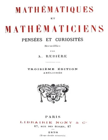 Mathématiques et Mathématiciens: Pensées et Curiosités d’Unknown, couverture du livre