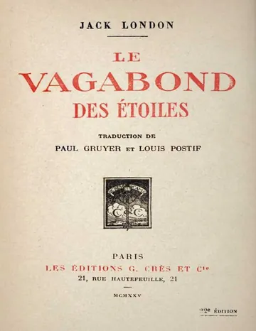 Le vagabond des étoiles de Jack London, couverture du livre