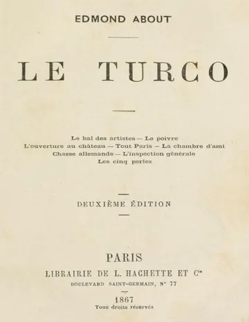 Le Turco d’Edmond About, couverture du livre