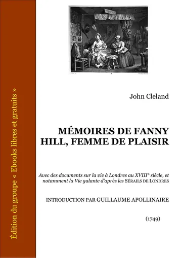 Mémoires De Fanny Hill, Femme De Plaisir de John Cleland, couverture du livre