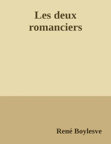 Les deux romanciers de René Boylesve, couverture du livre
