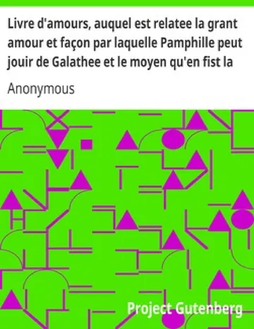 Livre d'amours, auquel est relatee la grant amour et façon par laquelle Pamphille peut jouir de Galathee et le moyen qu'en fist la maquerelle d’Anonymous, couverture du livre
