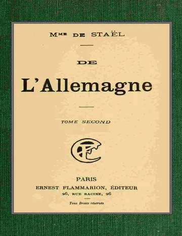 De l'Allemagne; t. 2 de Madame de Staël, couverture du livre