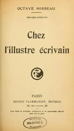 Chez l'illustre Écrivain d’Octave Mirbeau, couverture du livre