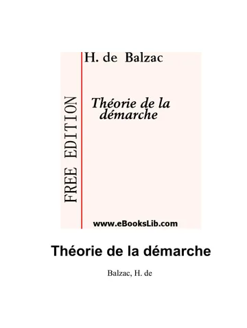Théorie de la démarche d’H. de Balzac, couverture du livre