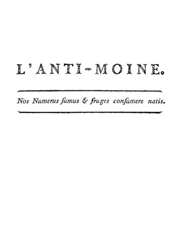 L'anti-moine: nos numerus sumus & fruges consumere natis d’Anonymous, couverture du livre