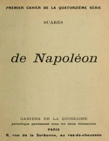 De Napoléon d’André Suarès, couverture du livre