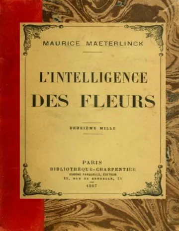 L'intelligence des fleurs de Maurice Maeterlinck, couverture du livre