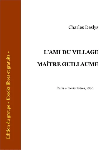 L’ami Du Village de Charles Deslys, couverture du livre