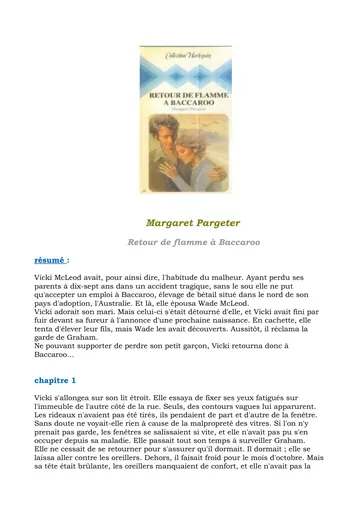 OceanofPDF.com Retour de flamme a Baccaroo French Edition de Margaret Pargeter, couverture du livre