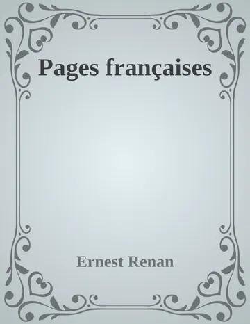 Pages françaises d’Ernest Renan, couverture du livre