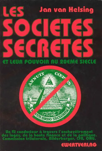 Les sociétés secrètes aux XXème siècle de Jan Van Helsing, couverture du livre