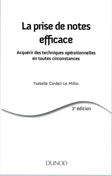 La prise de note de Ysabelle Cordeil-Le Millin, couverture du livre