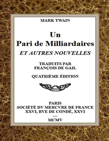 Un pari de milliardaires et autres nouvelles de Mark Twain, couverture du livre