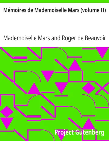 Mémoires de Mademoiselle Mars (volume II) (de la Comédie Française) de Mademoiselle Mars, couverture du livre