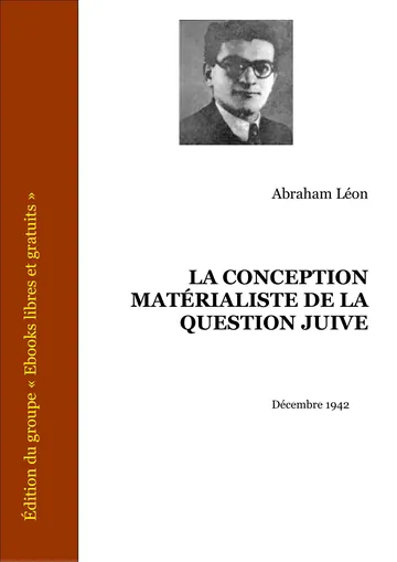 La Conception Matérialiste De La Question Juive d’Abraham Léon, couverture du livre
