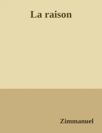 La raison de Zimmanuel, couverture du livre