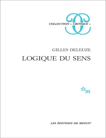 Logique du sens de Gilles Deleuze, couverture du livre