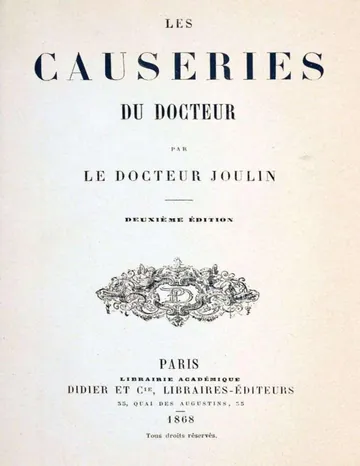 Les causeries du docteur de Désiré Joseph Joulin, couverture du livre