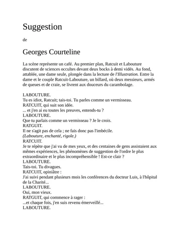 Suggestion de Georges Courteline, couverture du livre