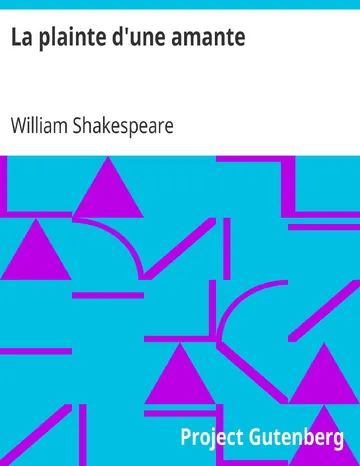 La plainte d'une amante de William Shakespeare, couverture du livre