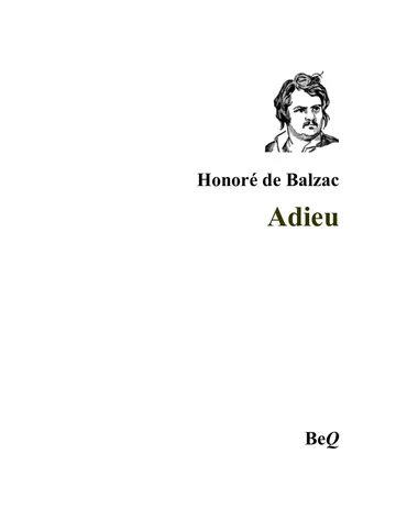 Adieu d’Honoré de Balzac, couverture du livre