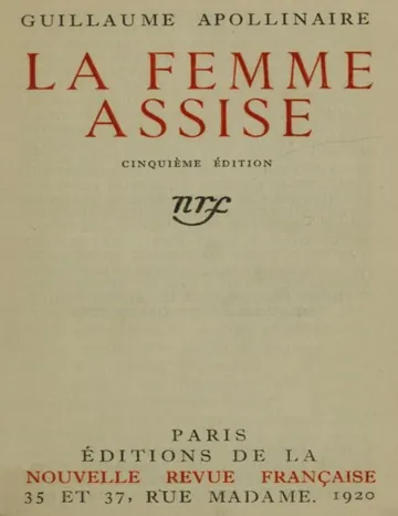 La femme assise de Guillaume Apollinaire, couverture du livre