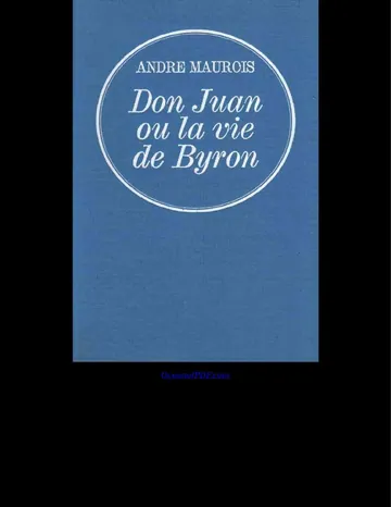 Don Juan ou La Vie de Byron d’André Maurois, couverture du livre