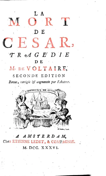 La mort de César: Tragédie de Voltaire, couverture du livre