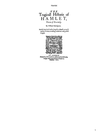 Hamlet de William Shakespeare, couverture du livre