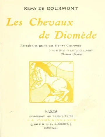 Les chevaux de Diomède: Roman de Remy de Gourmont, couverture du livre