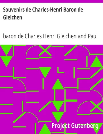 Souvenirs de Charles-Henri Baron de Gleichen de baron de Charles Henri Gleichen, couverture du livre