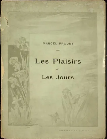 Les plaisirs et les jours de Marcel Proust, couverture du livre