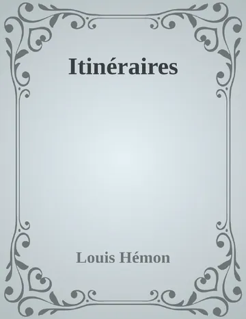 Itinéraires de Louis Hémon, couverture du livre