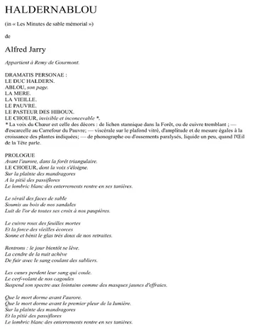 Haldernablou d’Alfred Jarry, couverture du livre