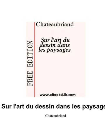 Sur l'art du dessin dans les paysages de Chateaubriand, couverture du livre