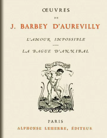 L'Amour impossible; La bague d'Annibal de J. Barbey d'Aurevilly, couverture du livre