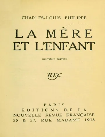 La mère et l'enfant de Charles-Louis Philippe, couverture du livre