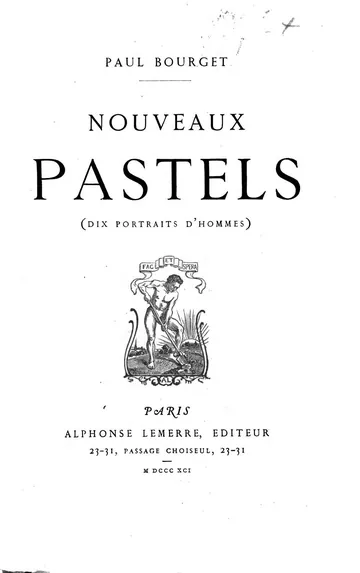 Pastels: dix portraits de femmes de Paul Bourget, couverture du livre