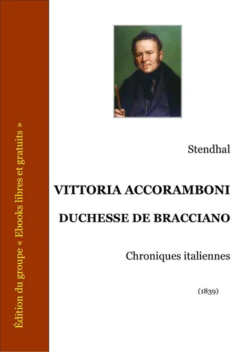 Vittoria Accoramboni, duchesse de Bracciano de Stendhal, couverture du livre