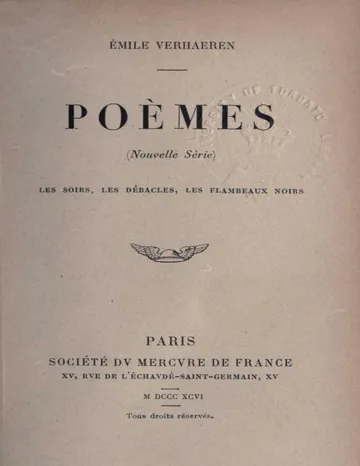 Poèmes (nouvelle série): Les soirs, Les débacles, Les flambeaux noirs d’Emile Verhaeren, couverture du livre
